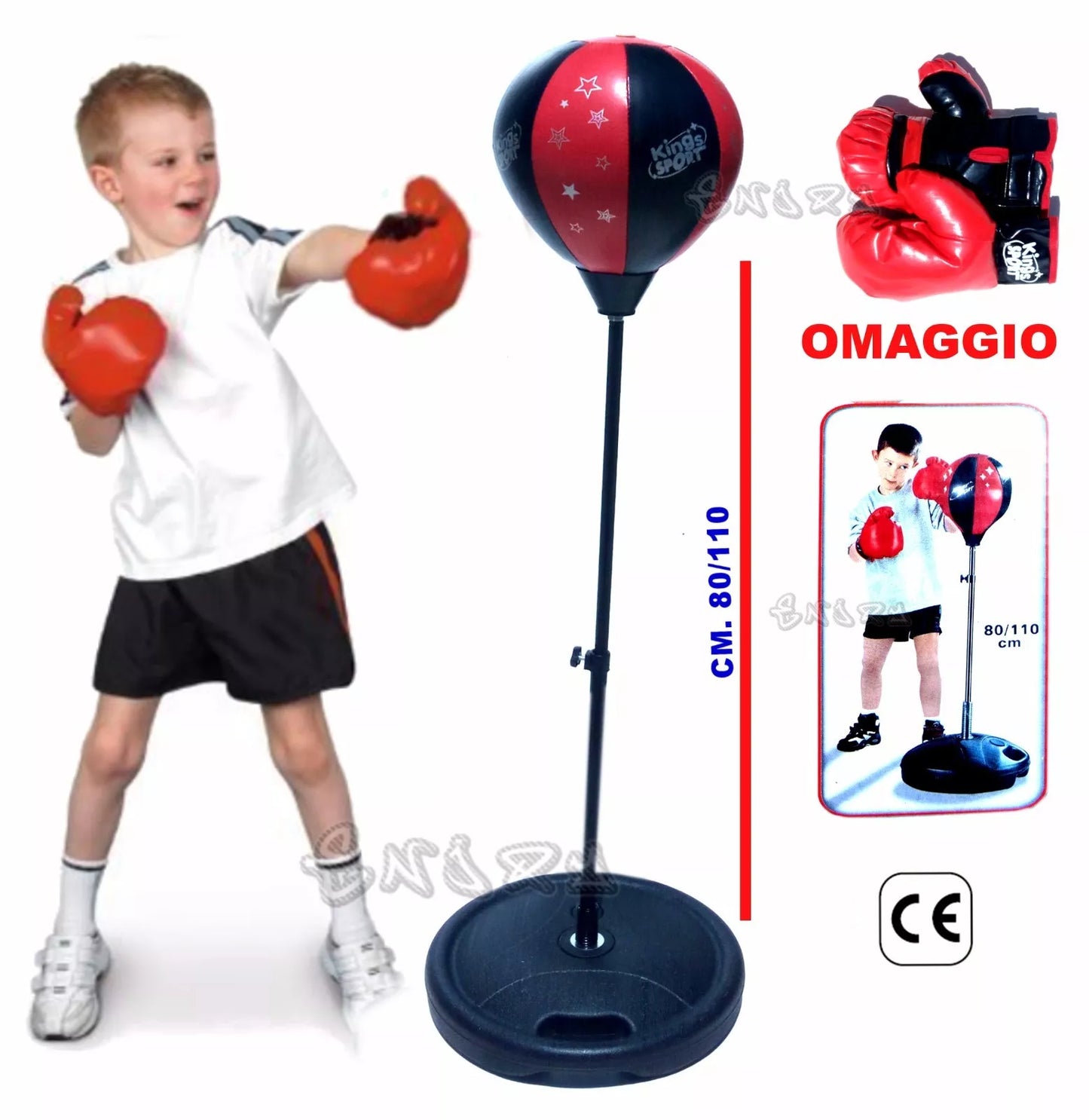 Sacco Boxe + Guanti da Boxe giocattolo Sacco Palla da Pugilato punching ball