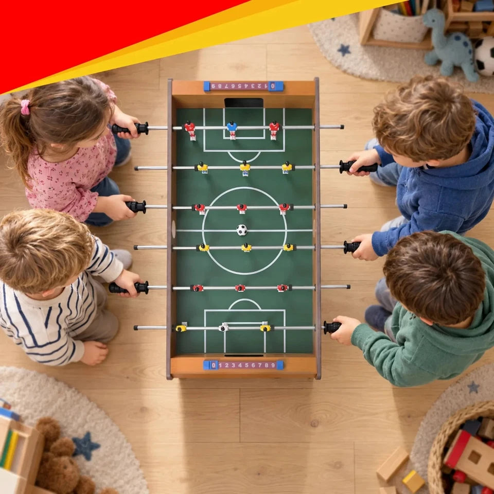 Calcio Balilla da Tavolo con Gambe in Legno per Bambini e Adulti Biliardino