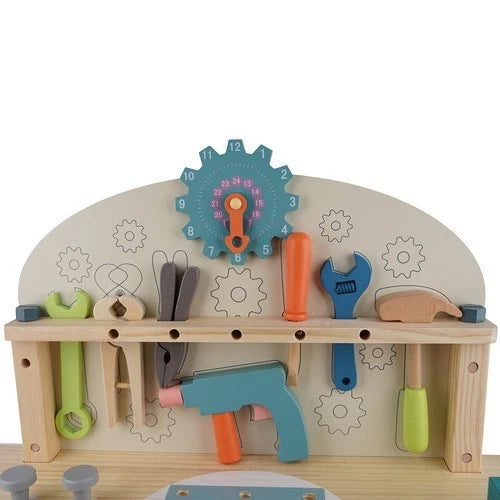 BANCO da lavoro giocattolo in legno con ATTREZZI banchetto bambini GIOCO h.79 cm