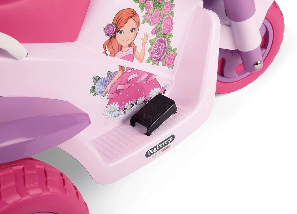 PegPerego Flower Princess moto elettrica bambina rosa batteria ricaricabile 6 v