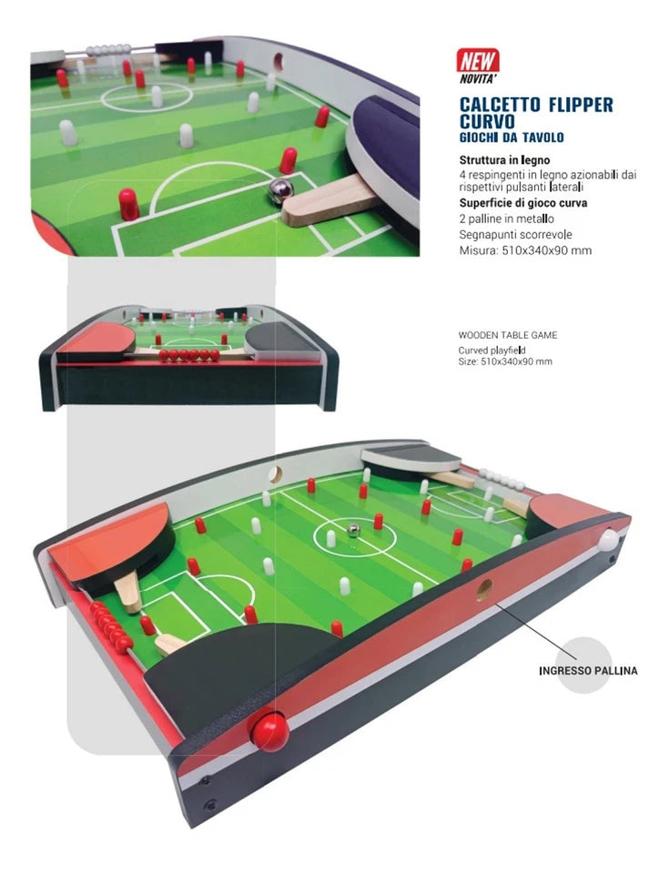 flipper calcetto da tavolo in legno calcio balilla biliardino flipper gioco legno