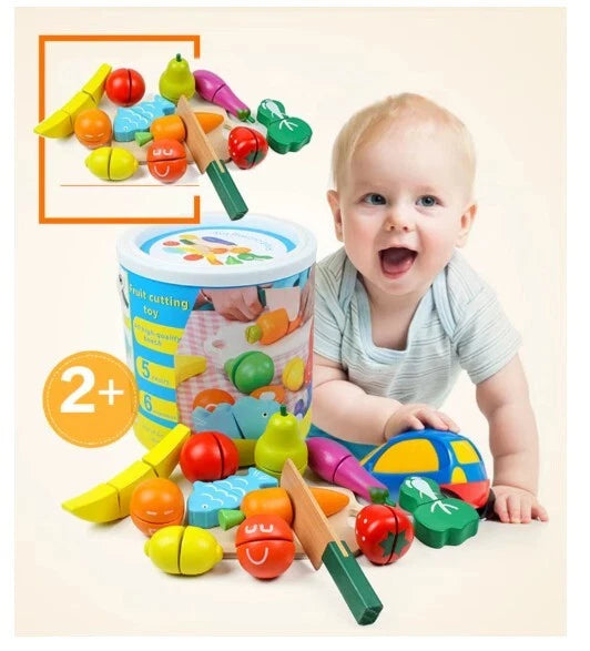 Frutta e verdura gioco in legno per bambini giocattolo cibo cucina chef in legno