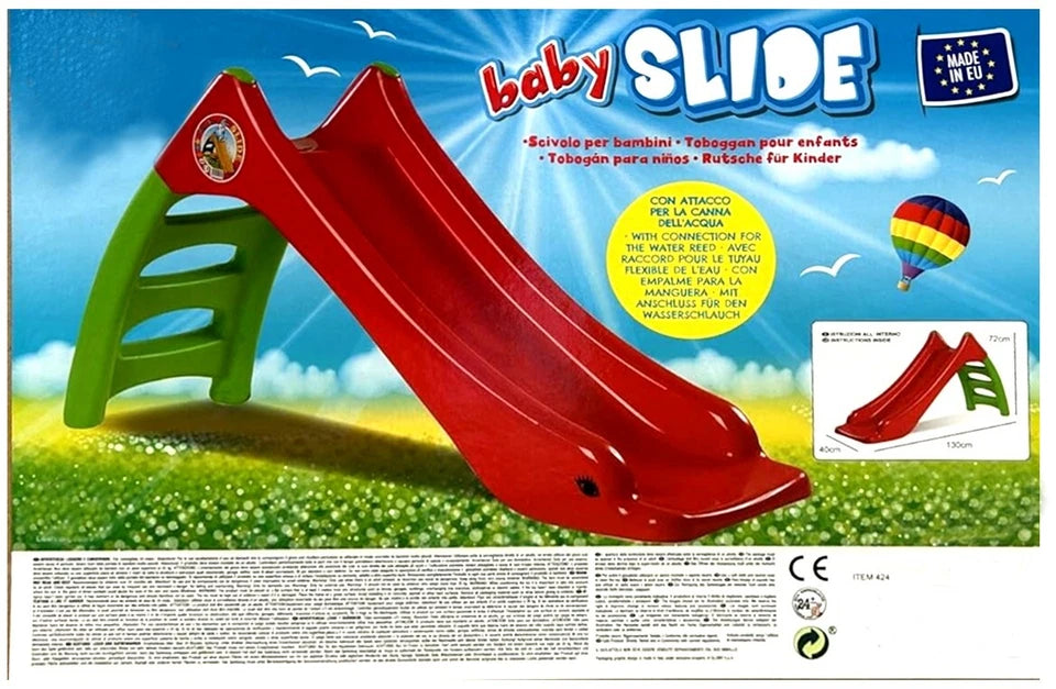 Scivolo per Bambini 3 Gradini 130 x 40 x 72 cm portata 25 kg scivolo giardino