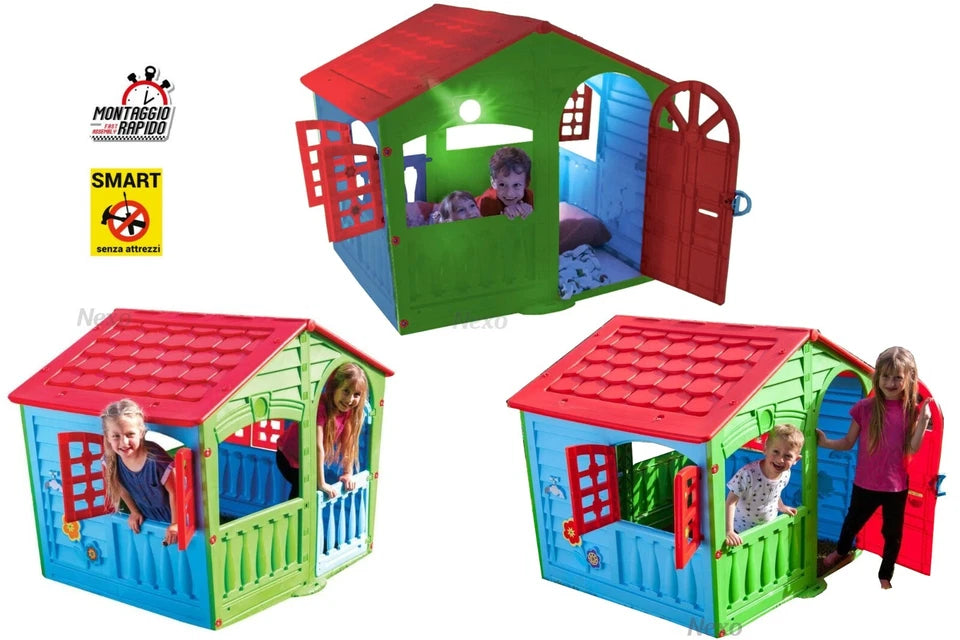 Casetta per Bambini da Giardino Grande Casetta XXL Gioco Bimbi Esterno Interno