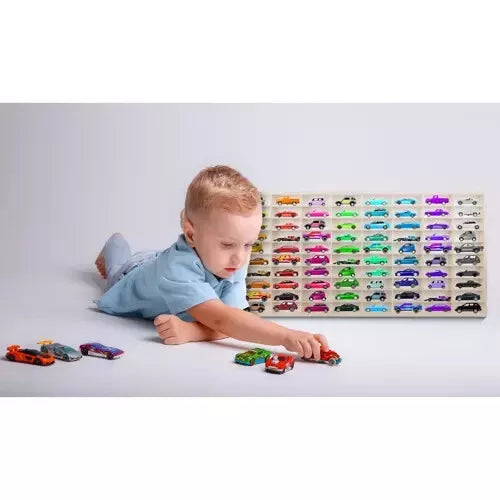 VETRINA ESPOSITORE MODELLISMO VETRINETTA IN LEGNO modellini auto 80 scomparti