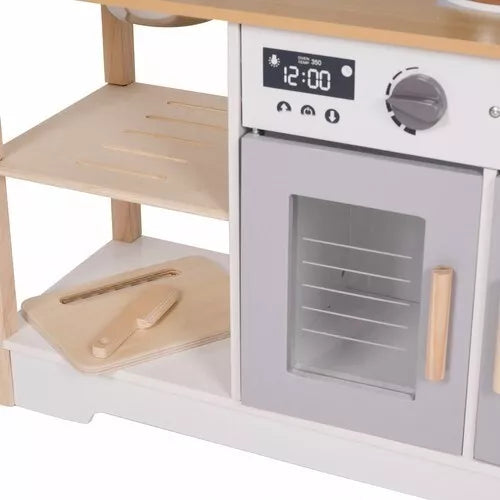 CUCINA PER BAMBINI IN LEGNO con pentole e accessori lavello e forno giocattolo