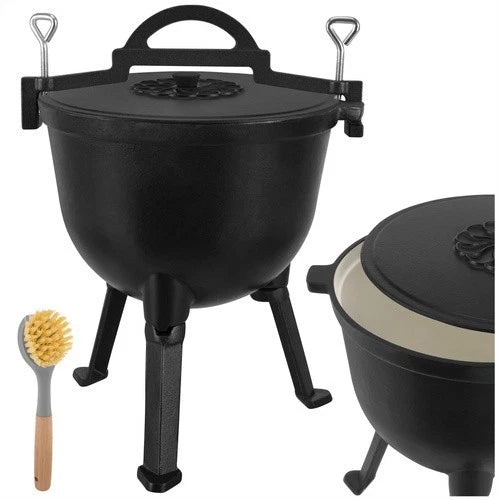calderone pentolone in ghisa Dutch Oven pentola da campeggio pesca per fuoco