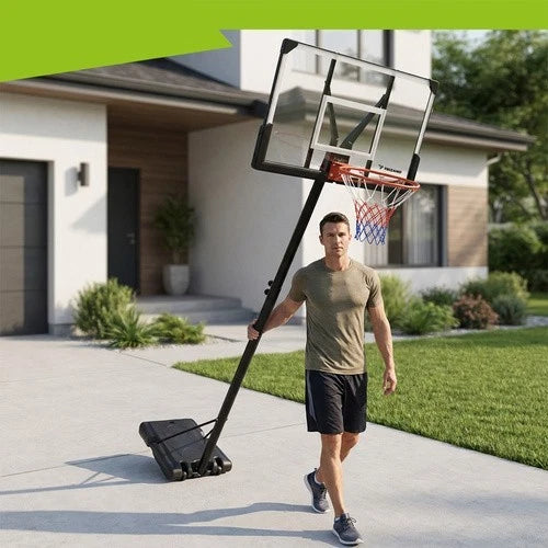 canestro da basket con piantana altezza regolabile max 305 cm anello regolamentare 45 cm