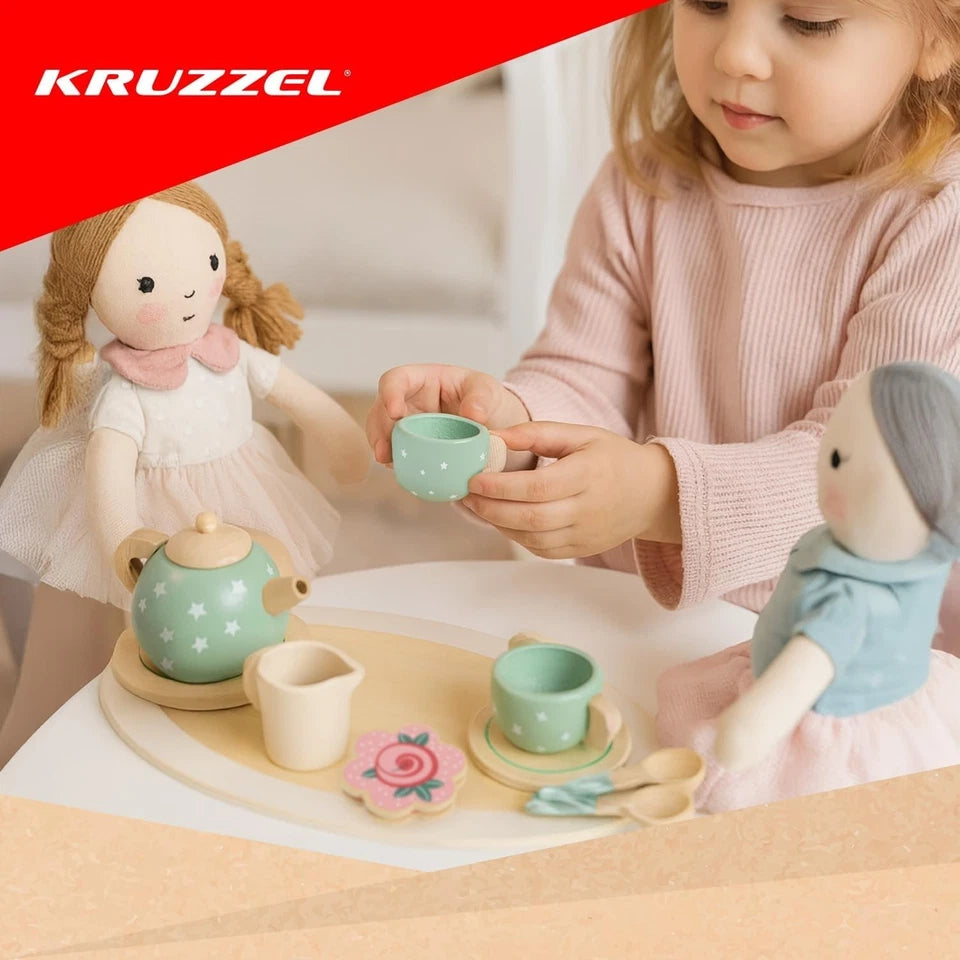 Gioco set per il tè bambini + accessori Giocattolo in legno dolci gioco