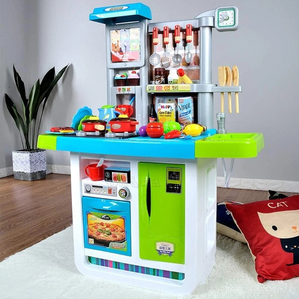 Cucina Giocattolo GRANDE per bambini Suoni Luci Acqua Accessori Inclusi h 98 cm
