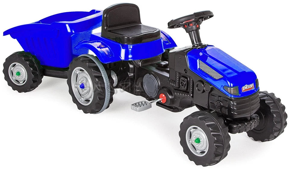 Trattore a pedali con rimorchio trattore grande gioco per bambini a pedali