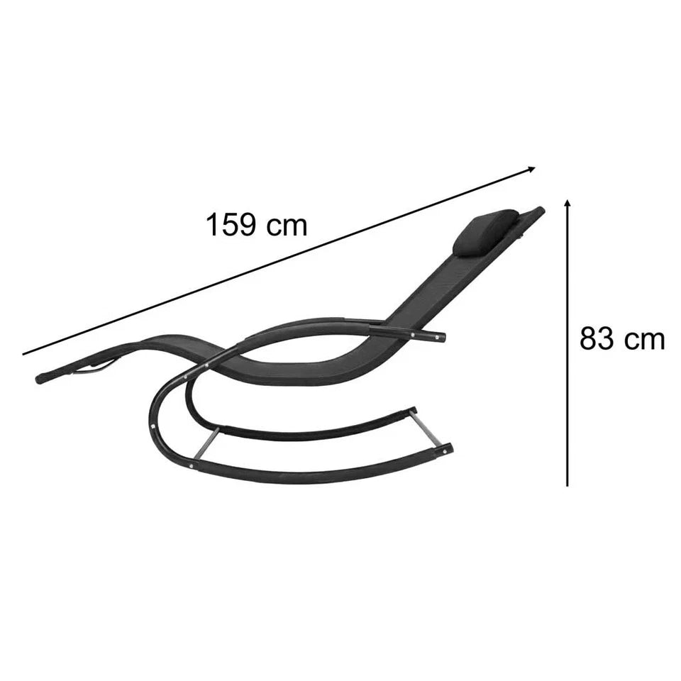 Sdraio da giardino sedia a dondolo portata 120 kg supporto in metallo impermeabile