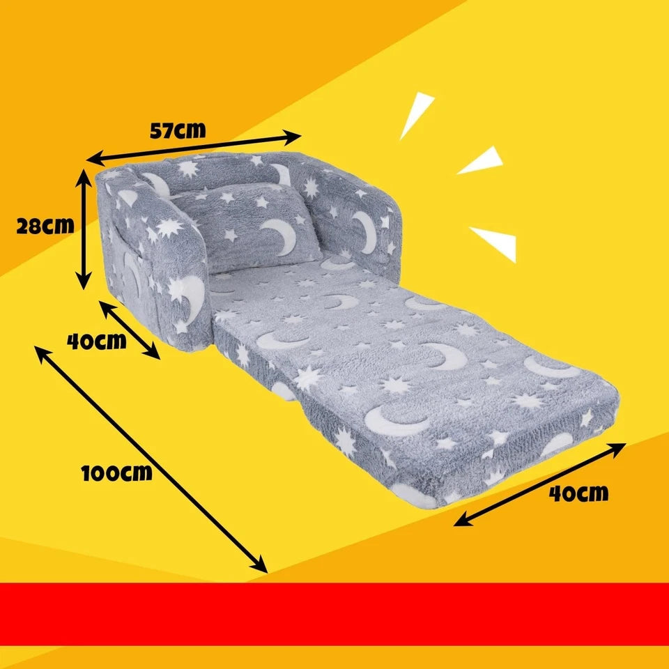 sedia per bambini poltrona lettino bambino con stelle che si illuminano al buio