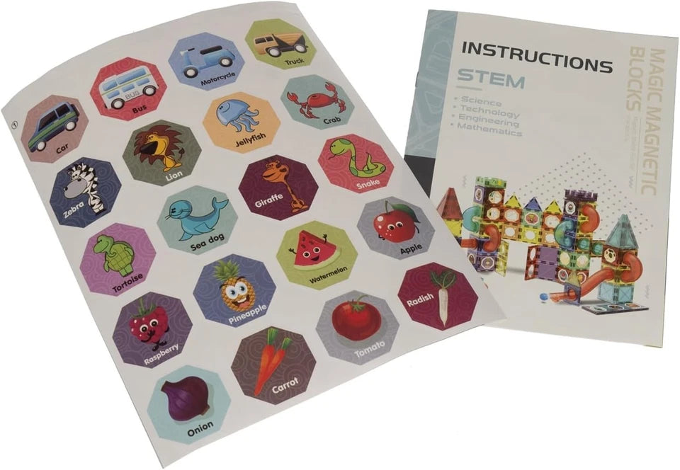 Pista per biglie luminosa 75 elementi gioco biglie costruzioni magnetiche bambini