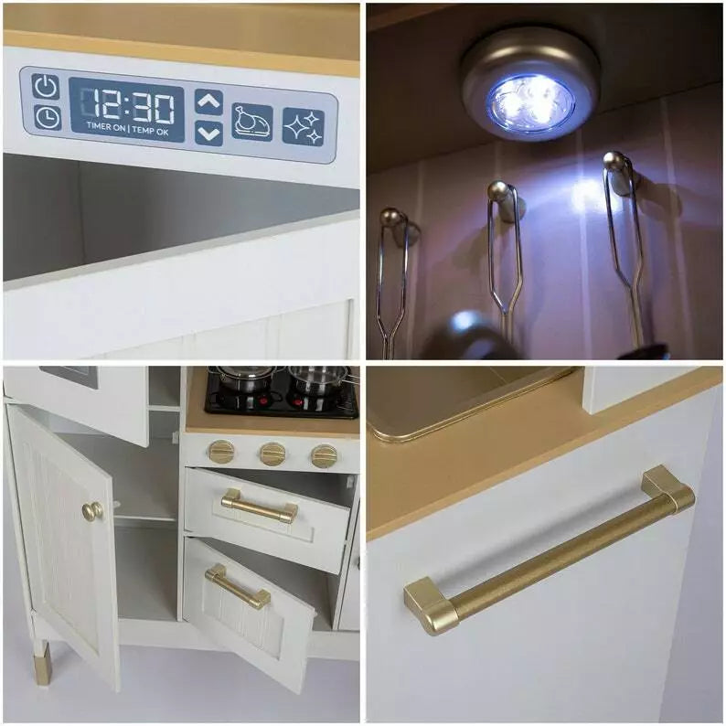 CUCINA PER BAMBINI IN LEGNO CUCINA con FRIGO FORNO e ACCESSORI