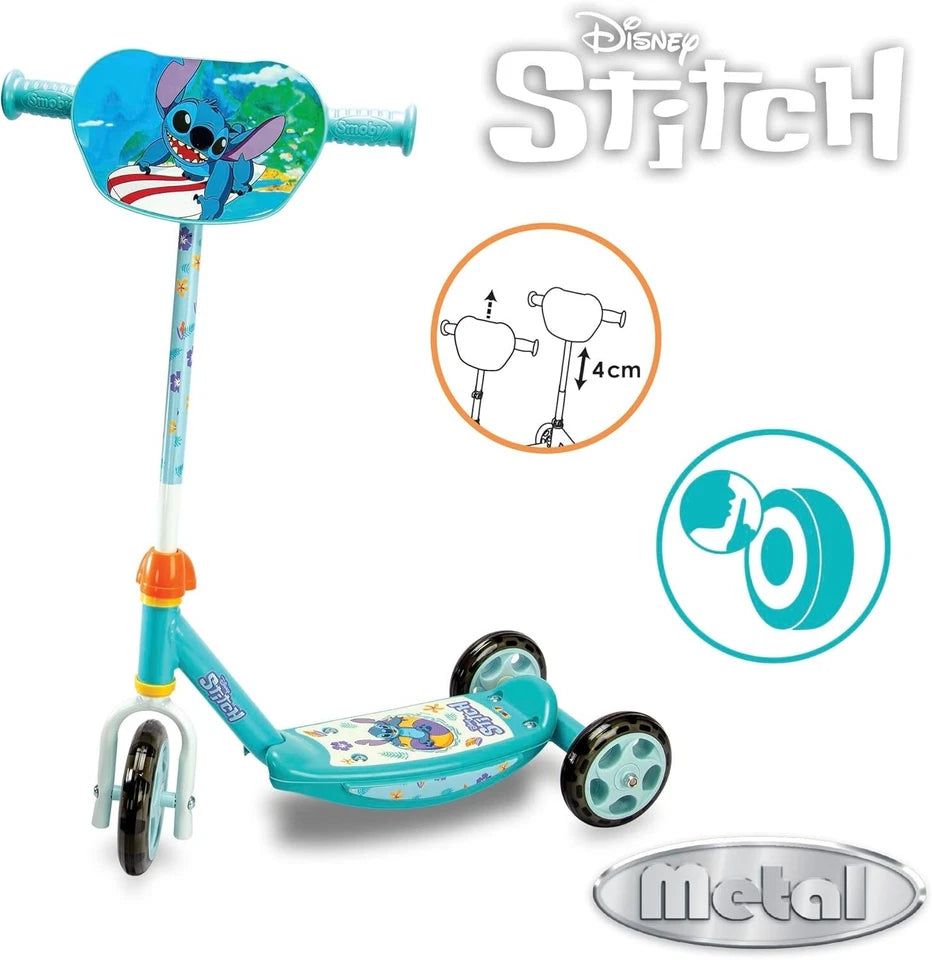 monopattino bambini monopattino Stitch 3 ruote con manubrio regolabile metallo