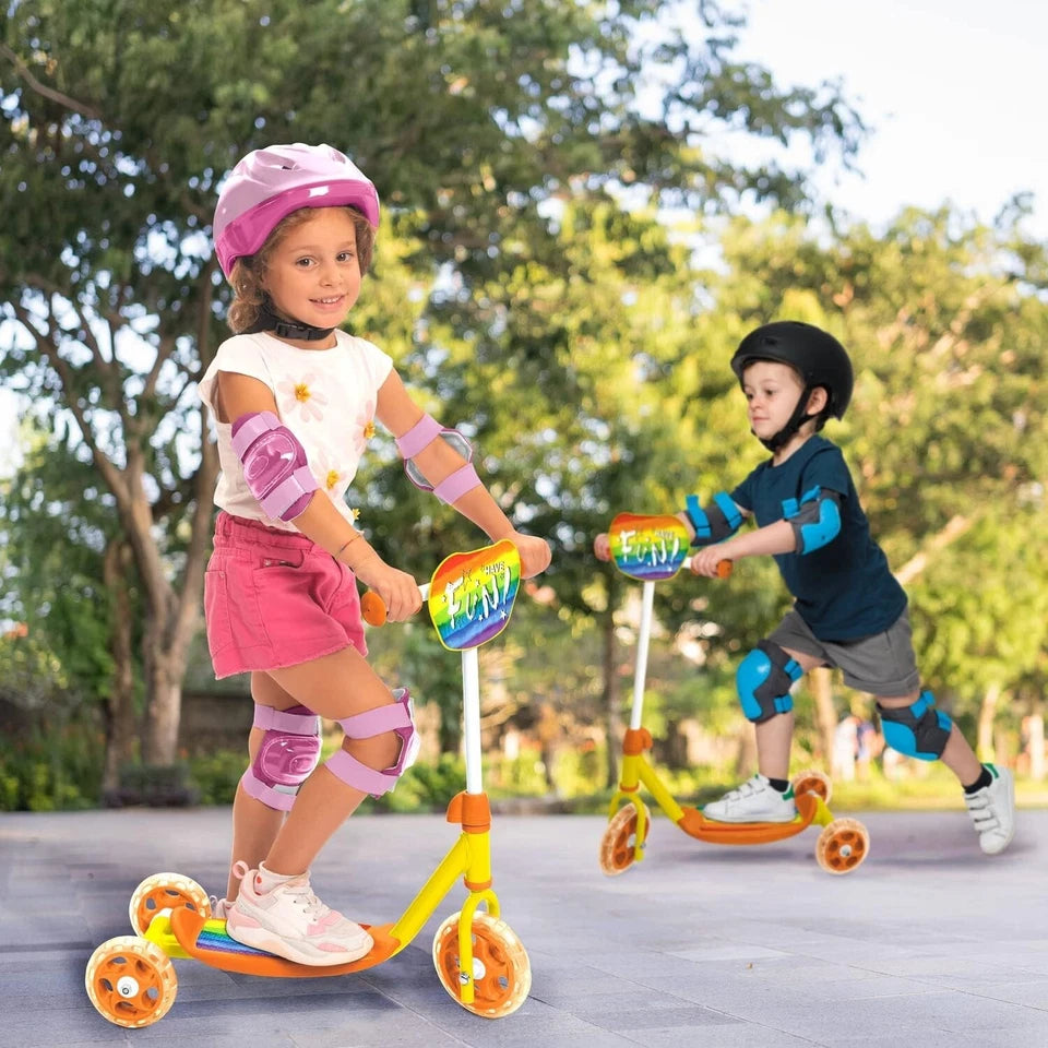 monopattino bambini 3 ruote con manubrio regolabile monopattino arcobaleno peace