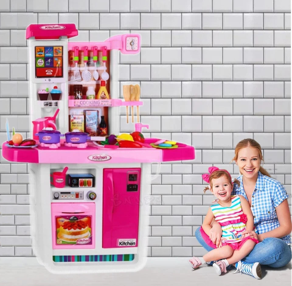 Cucina Giocattolo GRANDE per bambini Suoni Luci getto Acqua e Accessori h.98 cm