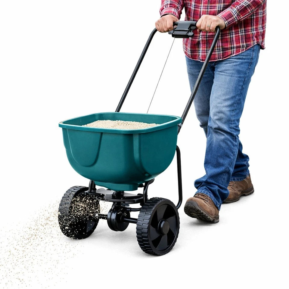 seminatrice manuale rotativa per FERTILIZZAZIONE di SEMI, SALE E SABBIA 27 litri