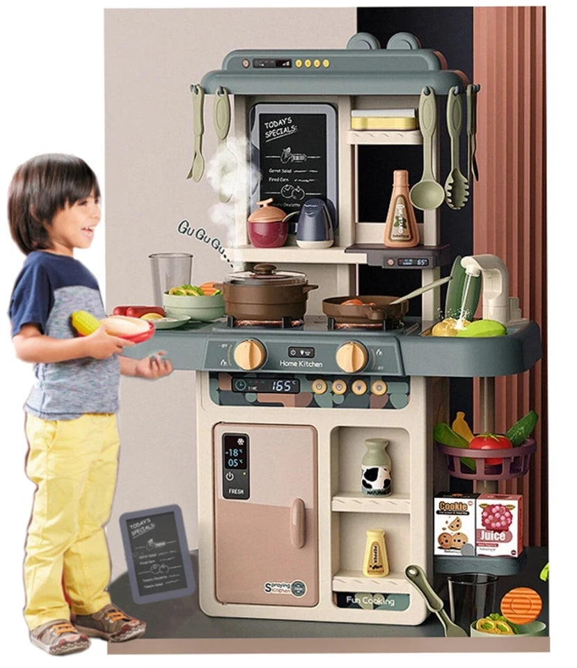 Cucina Giocattolo per bambini con vapore acqua Suoni Luci e Accessori Inclusi