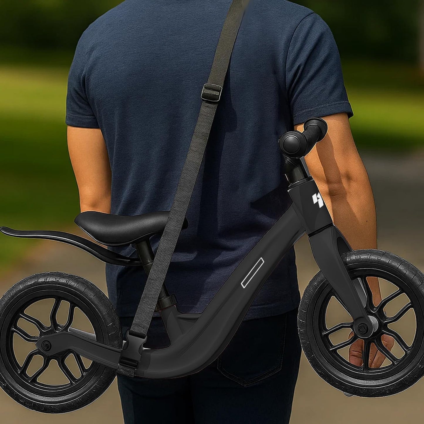 bicicletta senza pedali pedagogica bici equilibrio regolabile bambini + tracolla per il trasporto