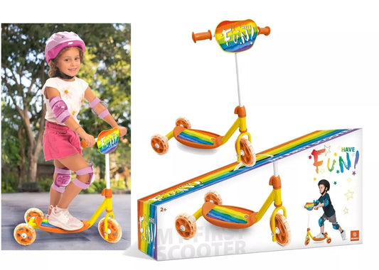 monopattino bambini 3 ruote con manubrio regolabile monopattino arcobaleno peace