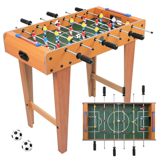 Calcio Balilla da Tavolo con Gambe in Legno per Bambini e Adulti Biliardino