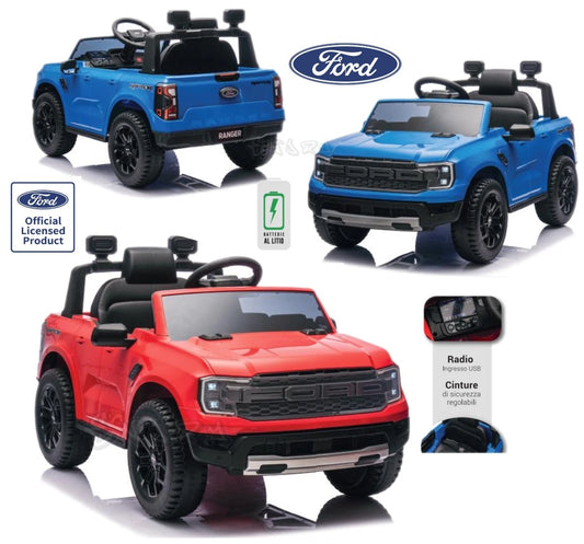auto elettrica per bambini ford raptor fari led batteria litio fuoristrada jeep