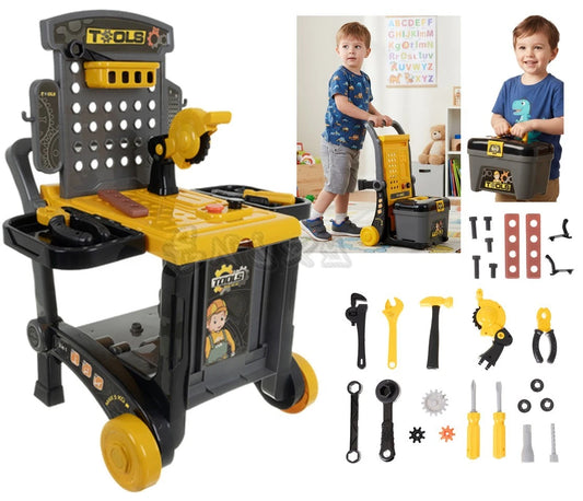BANCO da lavoro con ATTREZZI set attrezzi giocattolo per bambini con valigetta
