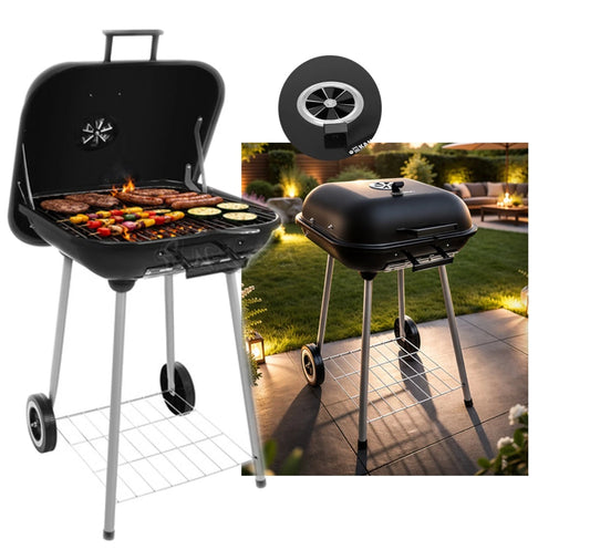 barbecue bbq a carbone carbonella per giardino terrazzo campeggio con ruote