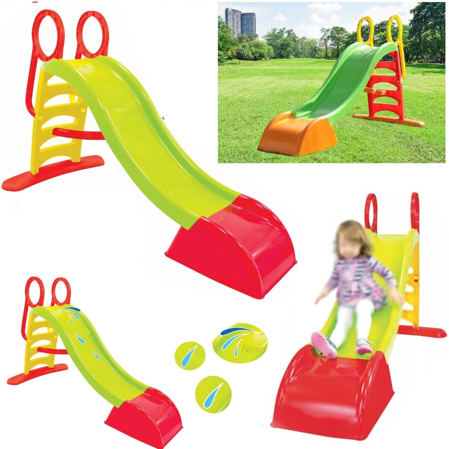 Scivolo 5 gradini x Bambini in Plastica da Giardino Esterno Gioco cm 180x78x110