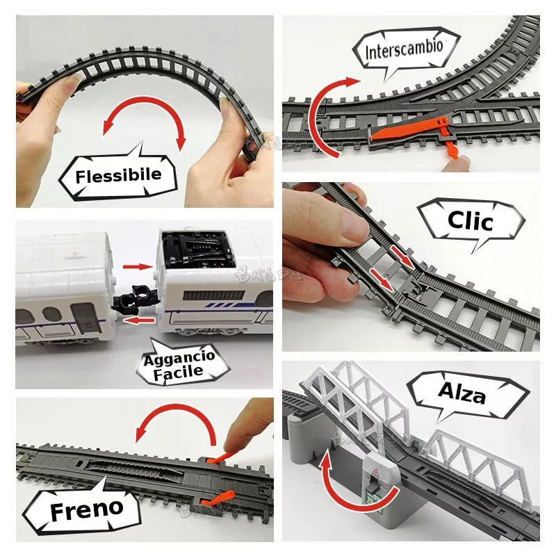 Pista Treno Elettrico Pista trenino a batteria per bambini treno freccia 322-