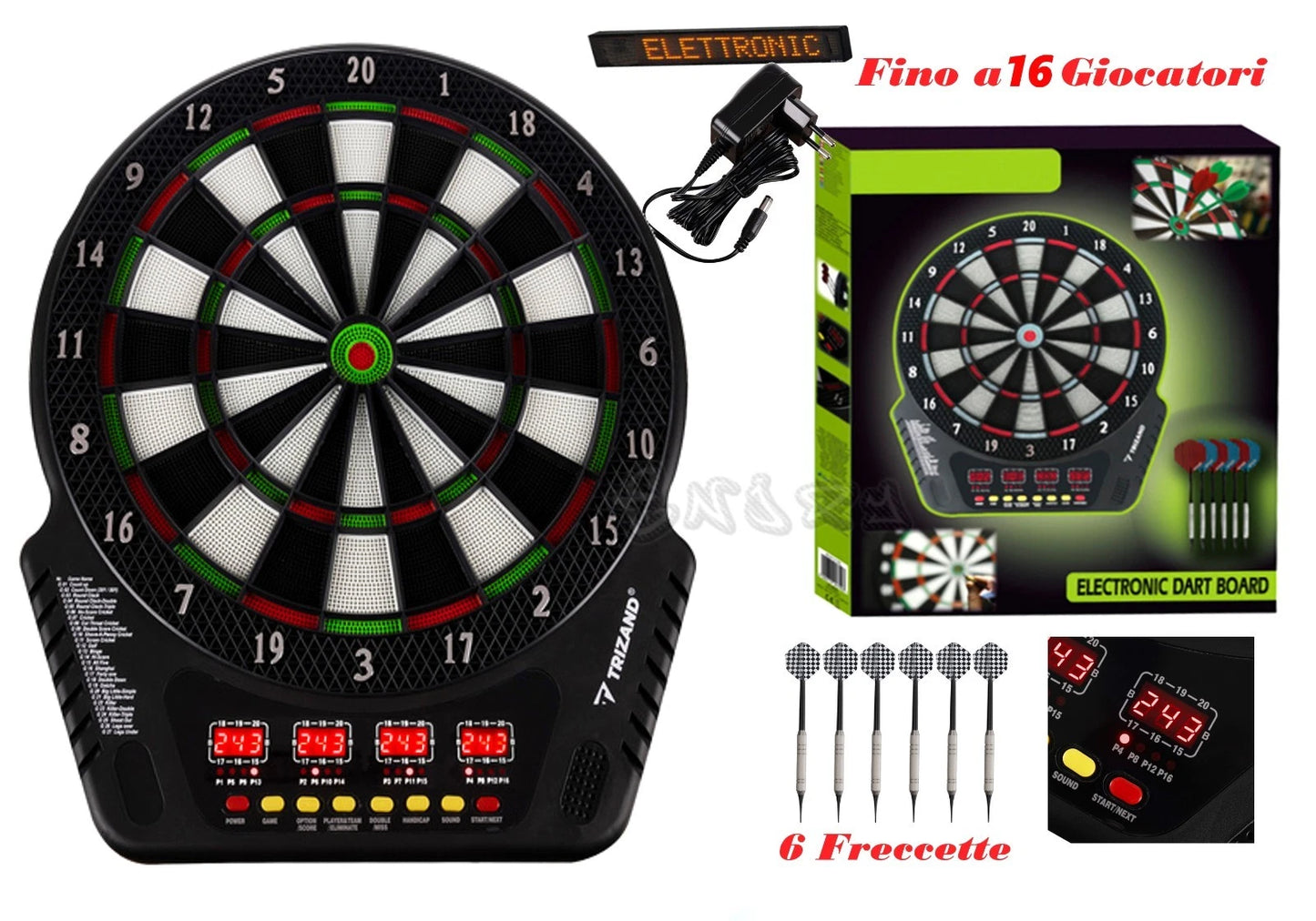 Gioco Freccette Elettronico Bersaglio Tiro A Segno fino a 16 giocatori