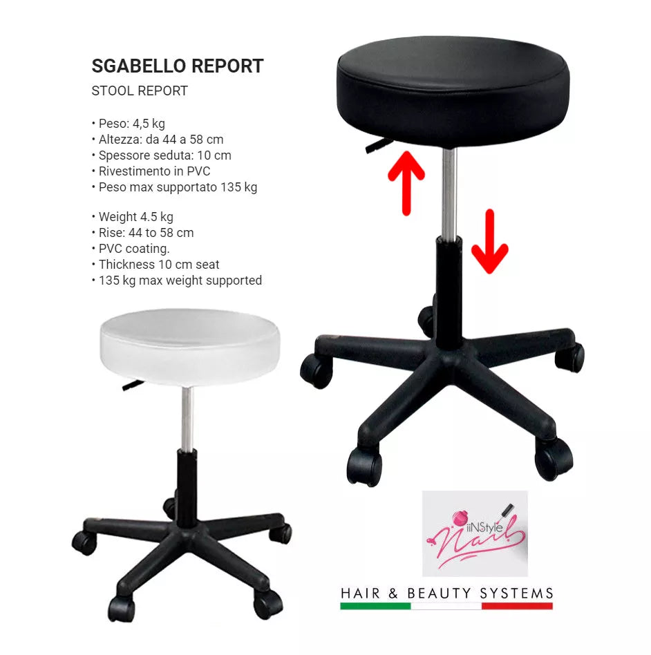 SGABELLO PROFESSIONALE PEDICURE MANICURE MASSAGGIO PER ESTETISTA PARRUCCHIERE