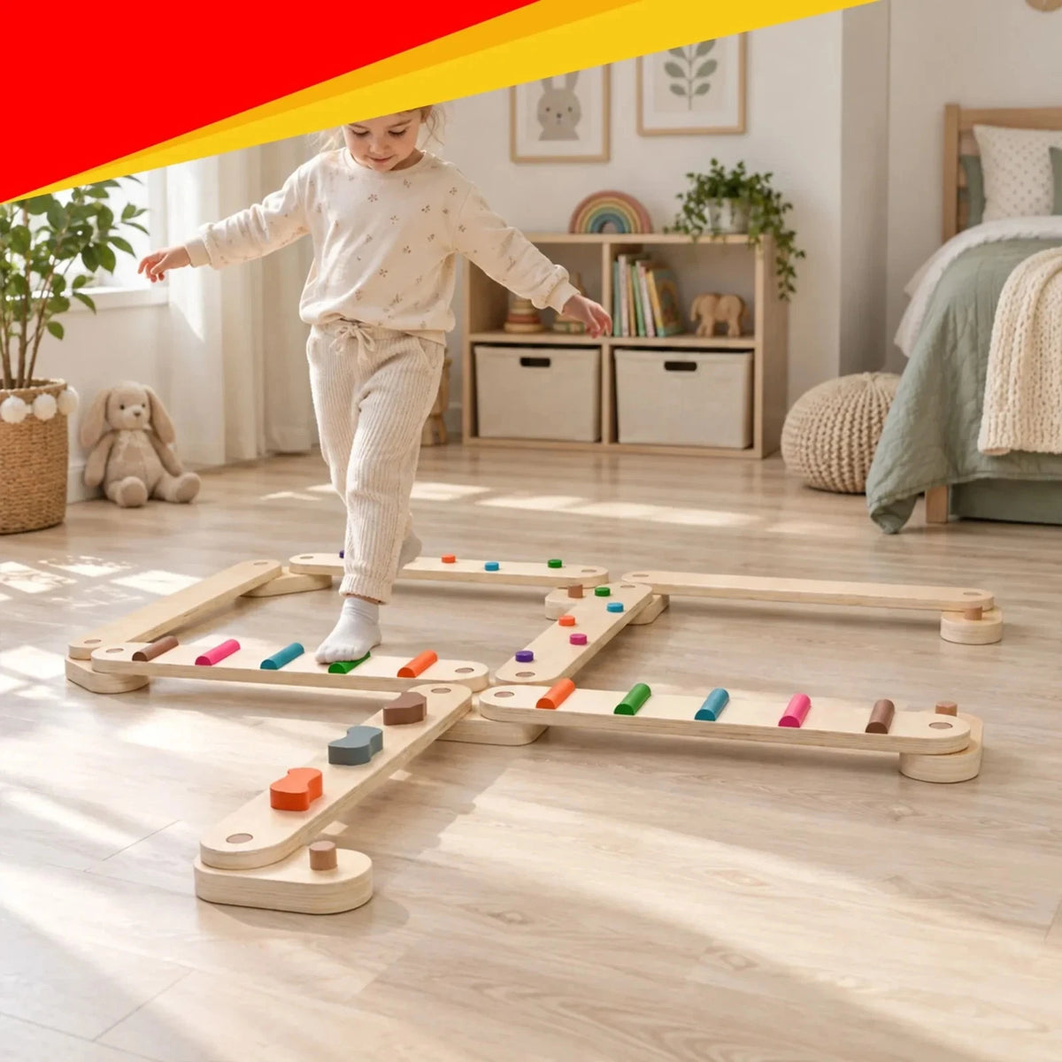 trave equilibrio montessori per bambini percorso sviluppo motorio e sensoriale
