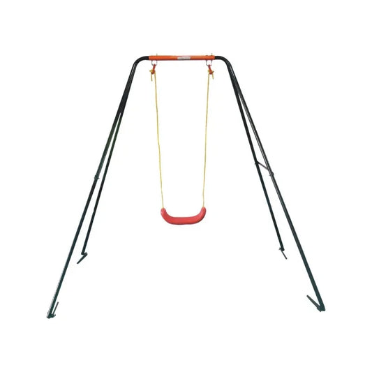 Altalena da giardino 1 posto 195x166x182 cm pali acciaio galvanizzato per bambin