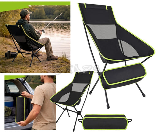 Sedia da pesca sedia giardino pieghevole sedia campeggio portata 120 kg, leggera