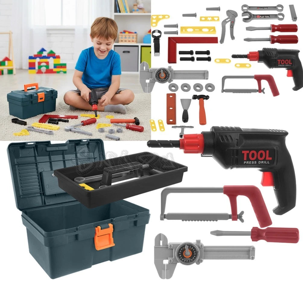 attrezzi da lavoro giocattolo cassetta attrezzi bambini trapano martello sega ec