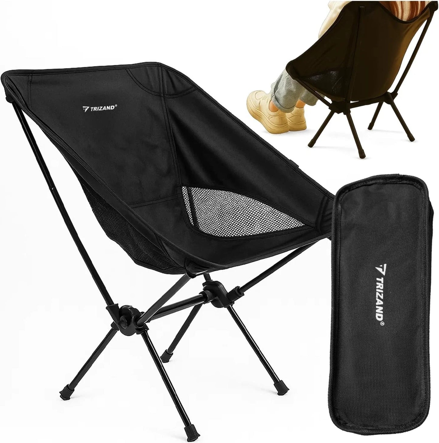 Sedia pieghevole da campeggio sedia con sacca portata 120 kg leggera stabile