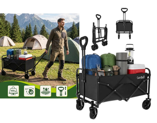 Carrello pieghevole giardino trasporto portapacchi per esterni mare carico 100kg