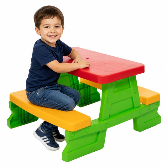 Tavolo da picnic per bambini con panche tavolo gioco in plastica interno esterno
