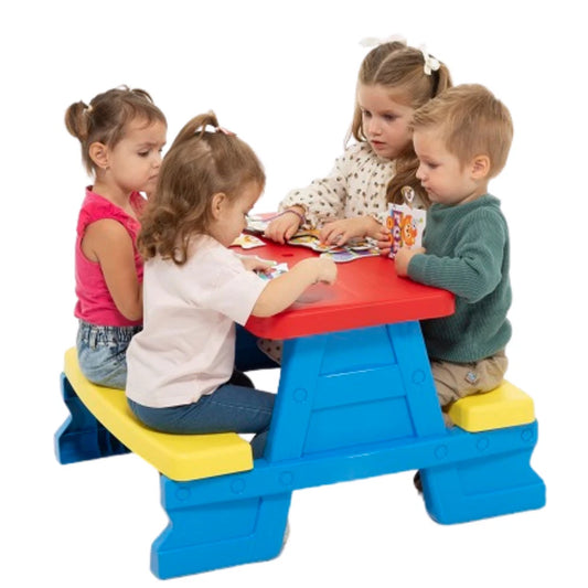 Tavolo per bambini con panche tavolo picnic gioco in plastica interno esterno