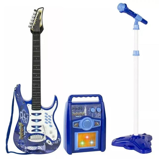 Chitarra elettrica per bambini basso con microfono amplificatore e asta Set Comp