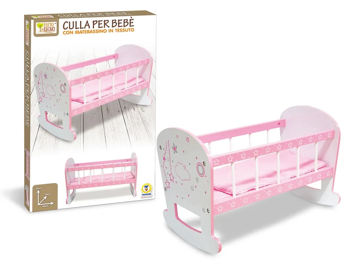 culla in legno per bambole e bambolotti lettino bambole fino a 50 cm. in legno