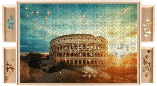 TAVOLO in legno per puzzle base appoggio tavolo con cassetti puzzle fino 1500 pz