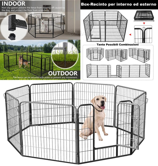 Box per cuccioli recinto per cani gatti gabbia e animali interno esterno acciaio