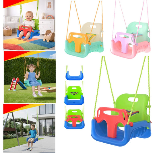Seggiolino per Altalena bambini con Protezione REMOVIBILI 3 in 1 con schienale