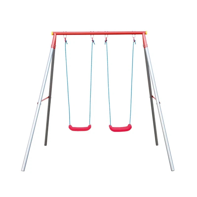 Altalena da giardino 2 posti 214x165x200 cm pali acciaio galvanizzato per bambin