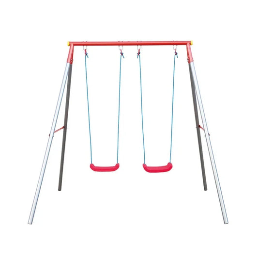 Altalena da giardino 2 posti 214x165x200 cm pali acciaio galvanizzato per bambin