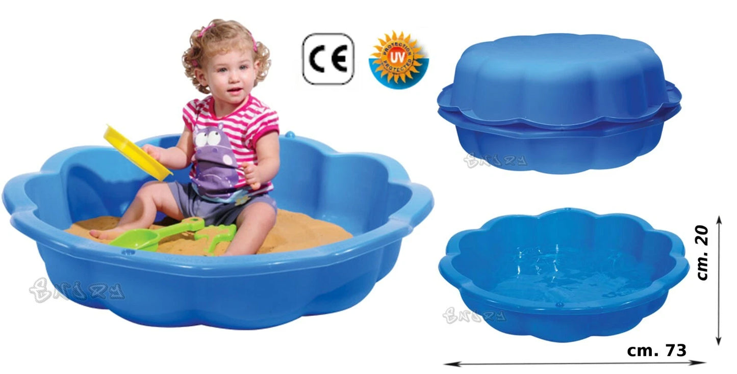 sabbiera piscina con coperchio da giardino per bambini GRANDE 75 litri
